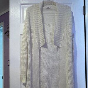 Candies X-Small Long Knitted Glittery Ivory Colored Sweater-Gently Worn-Like New